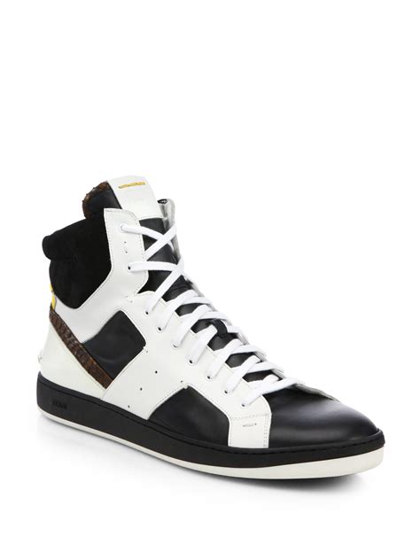 men's fendi sneakers|saks fendi high top sneakers.